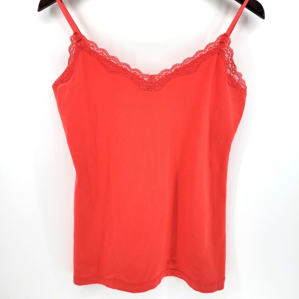 Old Navy Y2K Lace Cami Top Medium Coral Fairy Grunge Coquette 810161-13